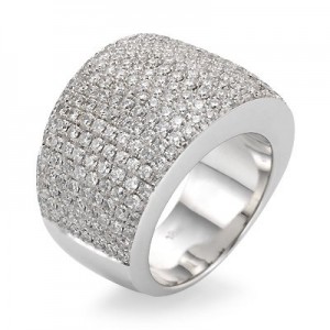 Pave-set diamond ring