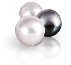 3 pearls-- two white and one black