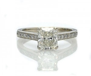 Drew Barrymore's square cut diamond engagement ring