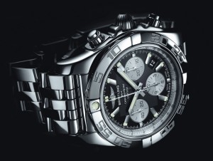 Silver men's watch from Breitling's chronomat collection