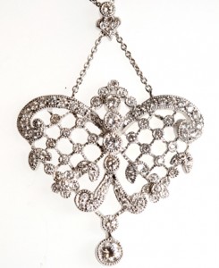 Diamond butterfly pendant