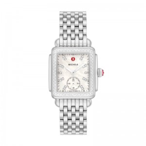 Michele Deco Mid Diamond Stainless Steel Watch