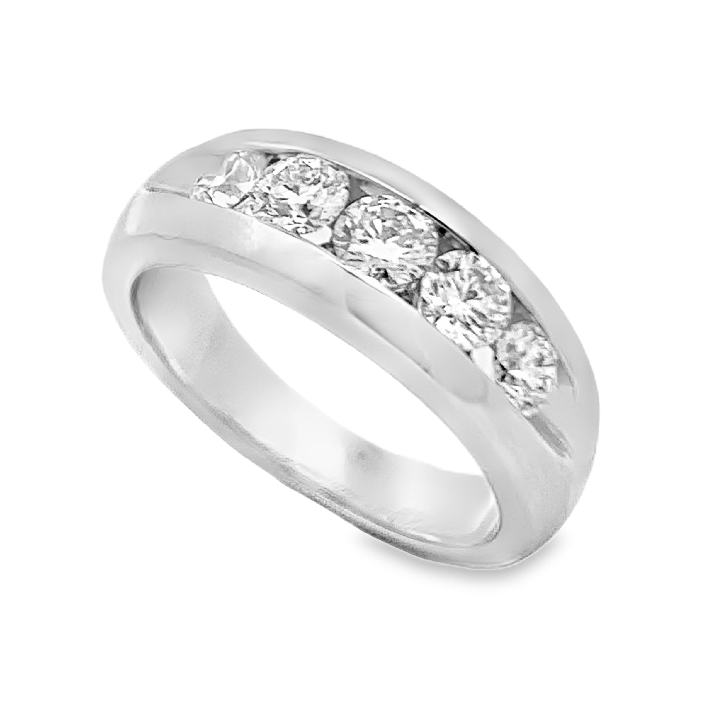 18K White Gold Diamond Wedding Band