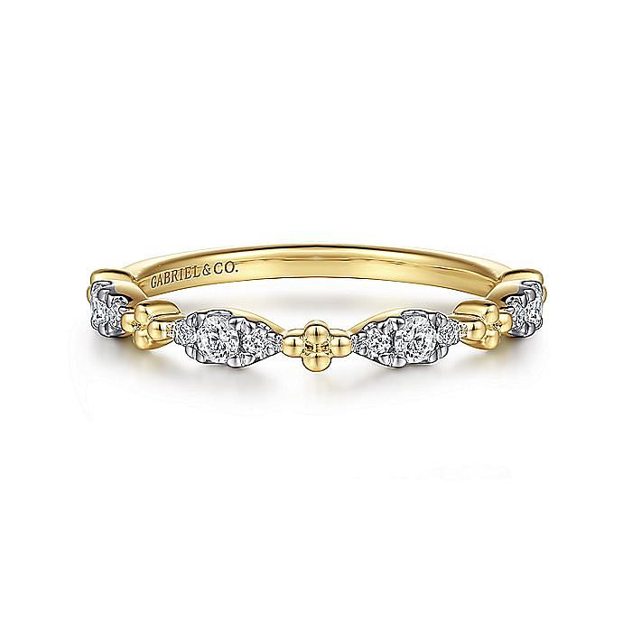 Gabriel & Co. 14K Yellow Gold Diamond Stackable Ring