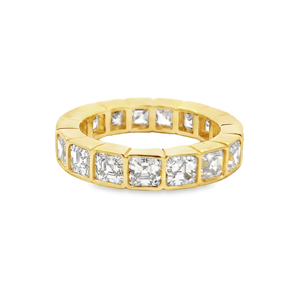 Norman Silverman 18K Yellow Gold Asscher Cut Diamond Eternity Band