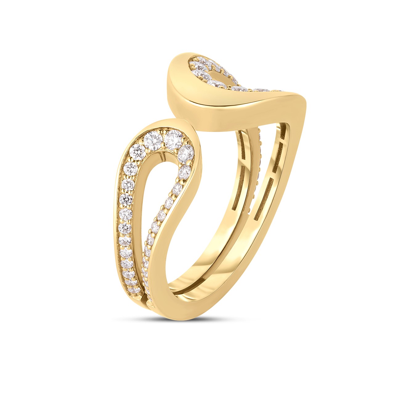 Roberto Coin 18K Yellow Gold Cheval Freeform Open Ring
