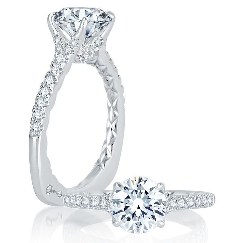 1 ct Diamond Engagement Wedding Ring French Pave Set 14k White Gold – Bliss  Diamond