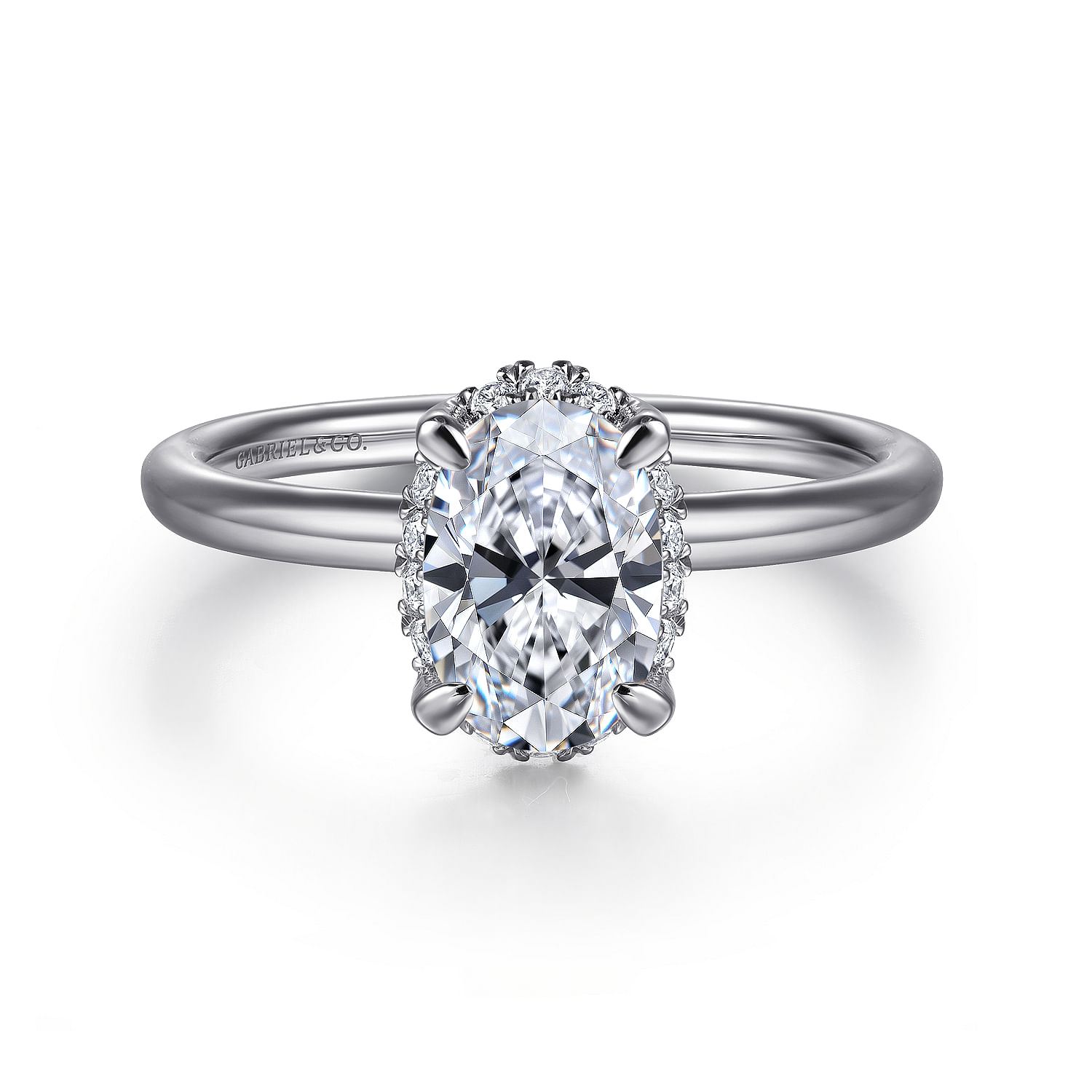 Gabriel & Co. 14K White Gold Diamond Hidden Halo Engagment Ring Setting