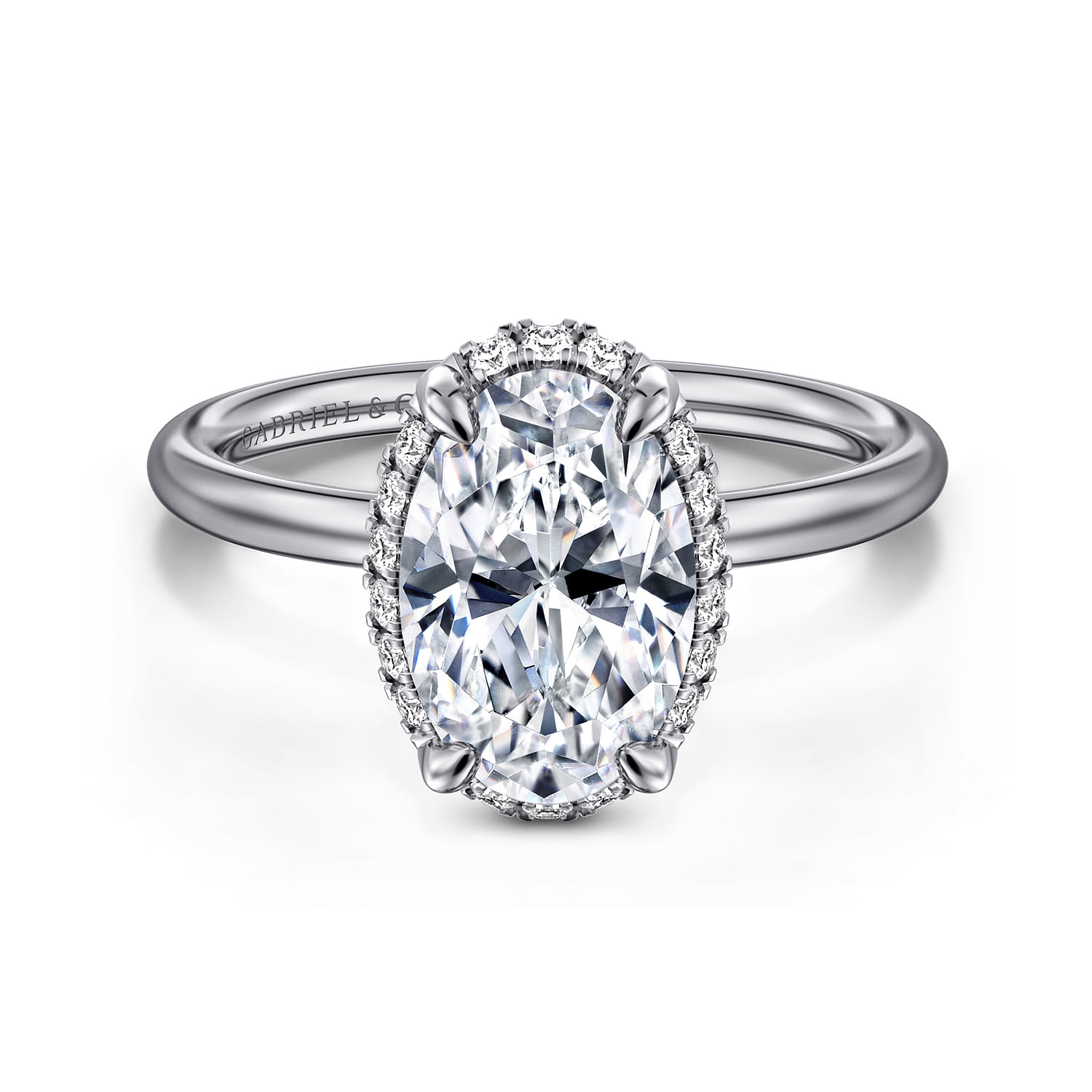 Gabriel & Co. 14K White Gold Diamond Hidden Halo Engagement Ring Setting