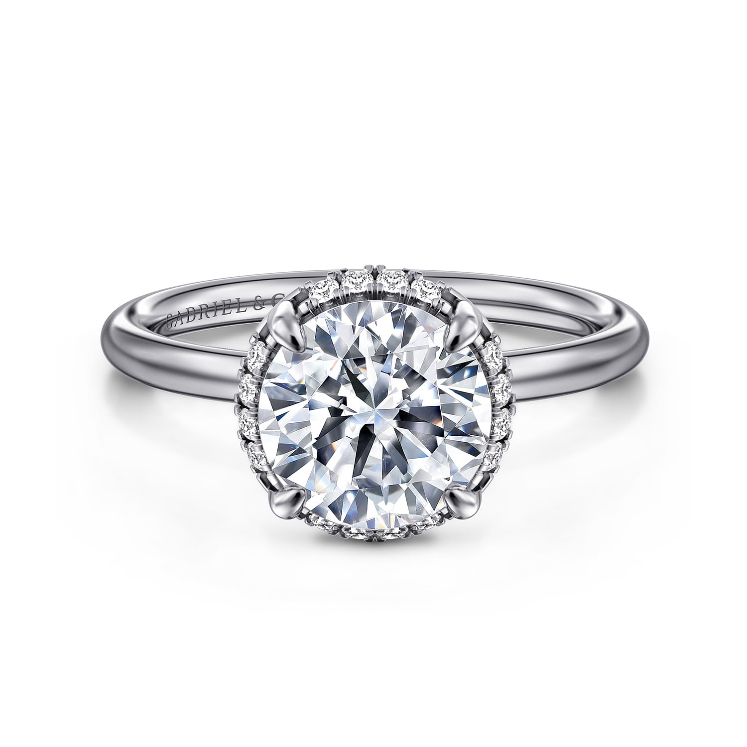 Gabriel & Co. 14K White Gold Diamond Hidden Halo Engagement Ring Setting