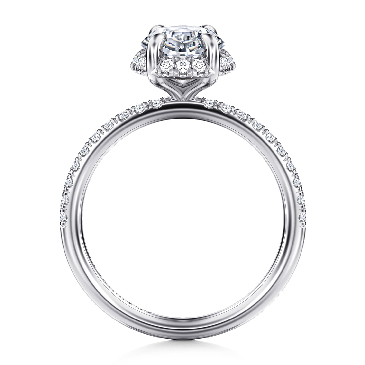 Gabriel & Co. 14K White Gold Diamond Shank Engagement Ring Setting