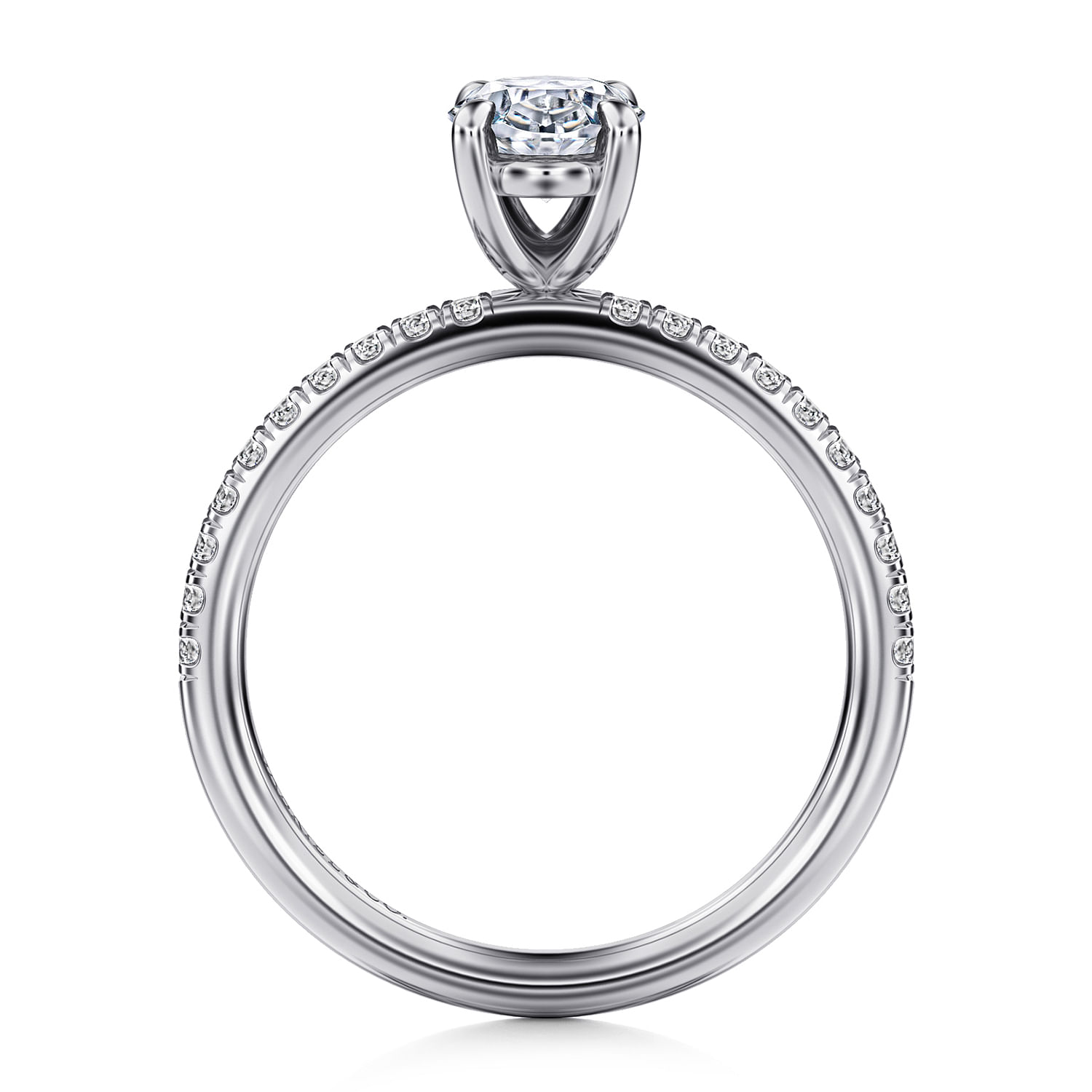 Gabriel & Co. 14K White Gold Diamond Shank Engagement Ring Setting