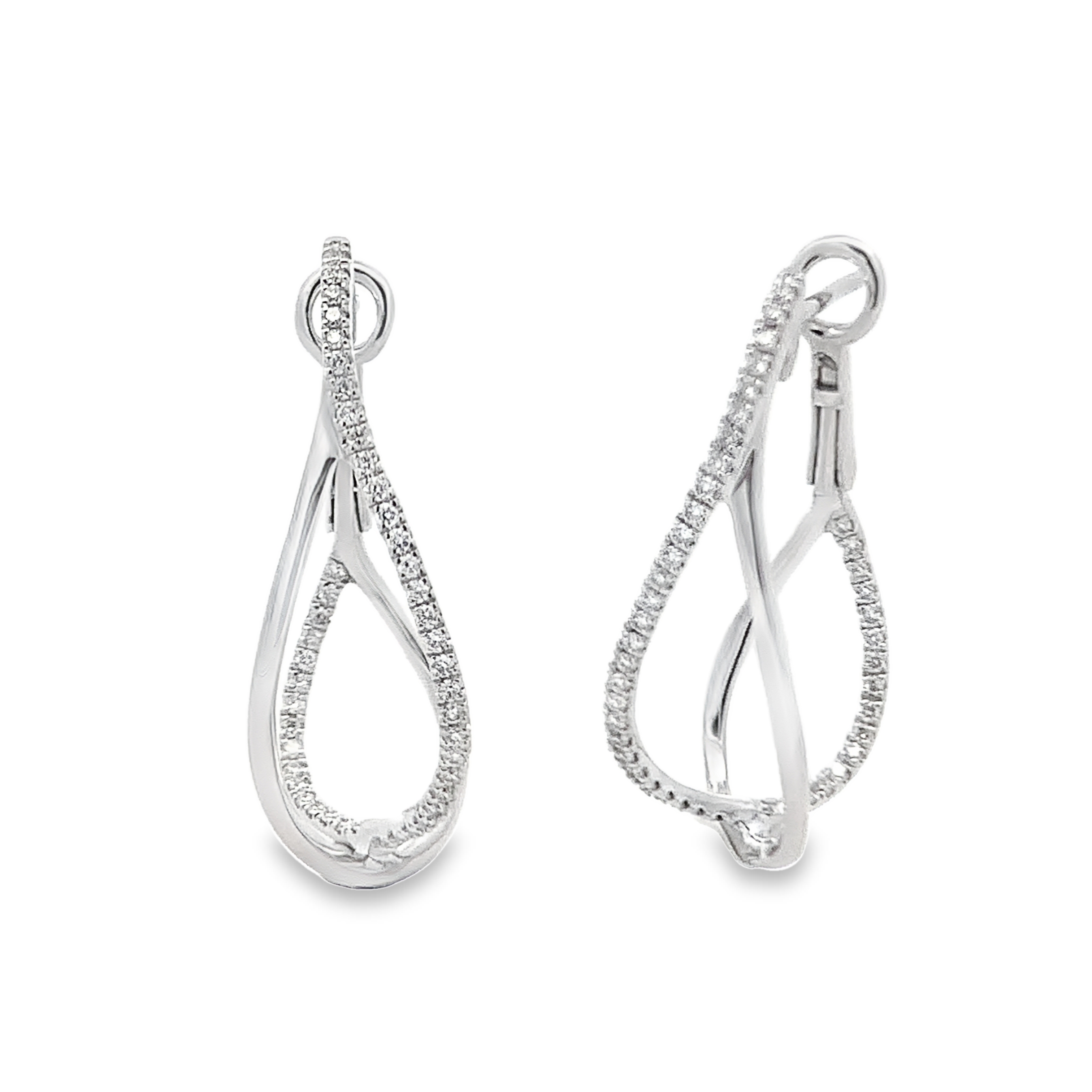 Frederic Sage 14K White Gold Diamond Twist Earrings