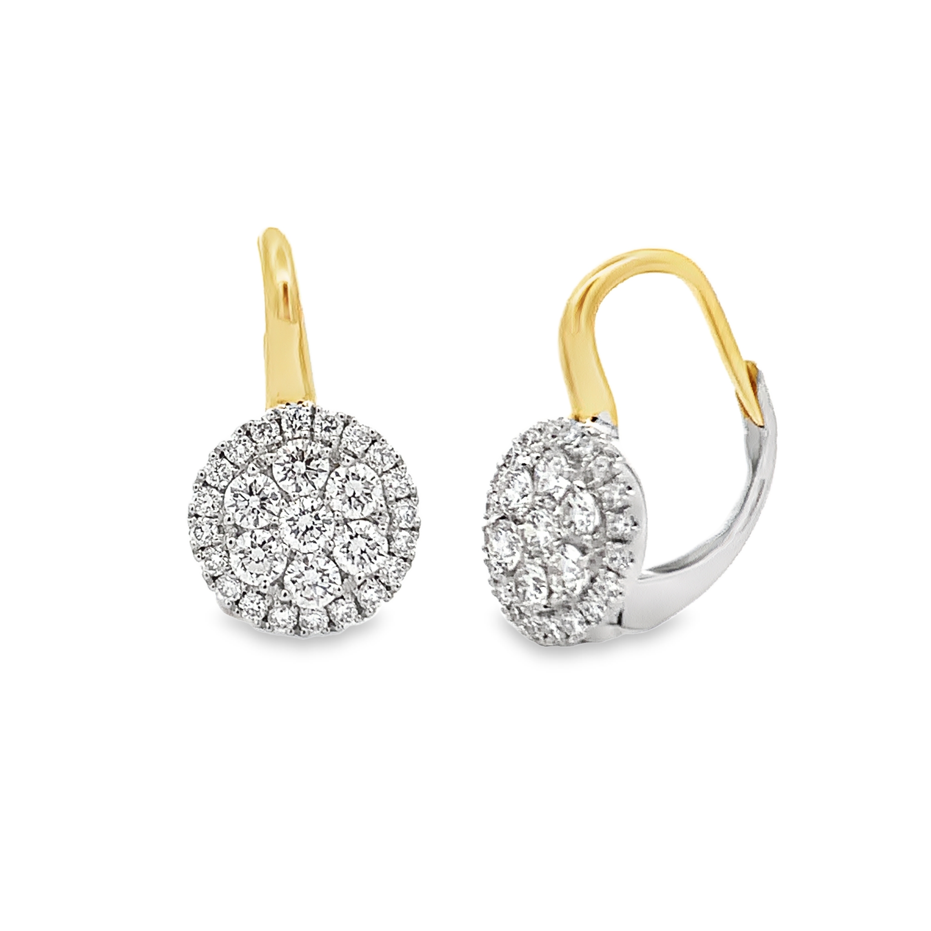 Frederic Sage 14K Two-Tone Diamond Lever Cluster Earrings