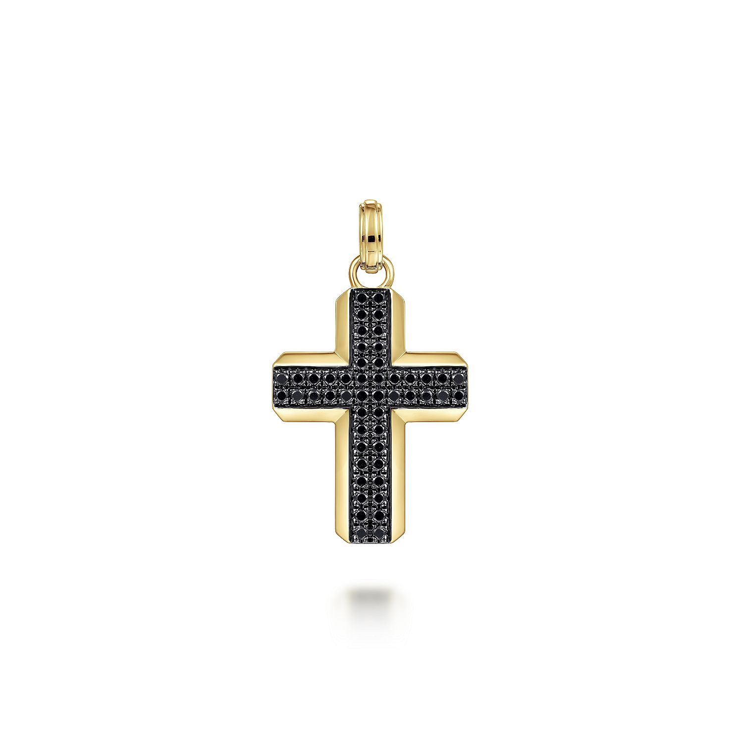 Gabriel & Co. 14K Yellow Gold Black Diamond Cross Pendant