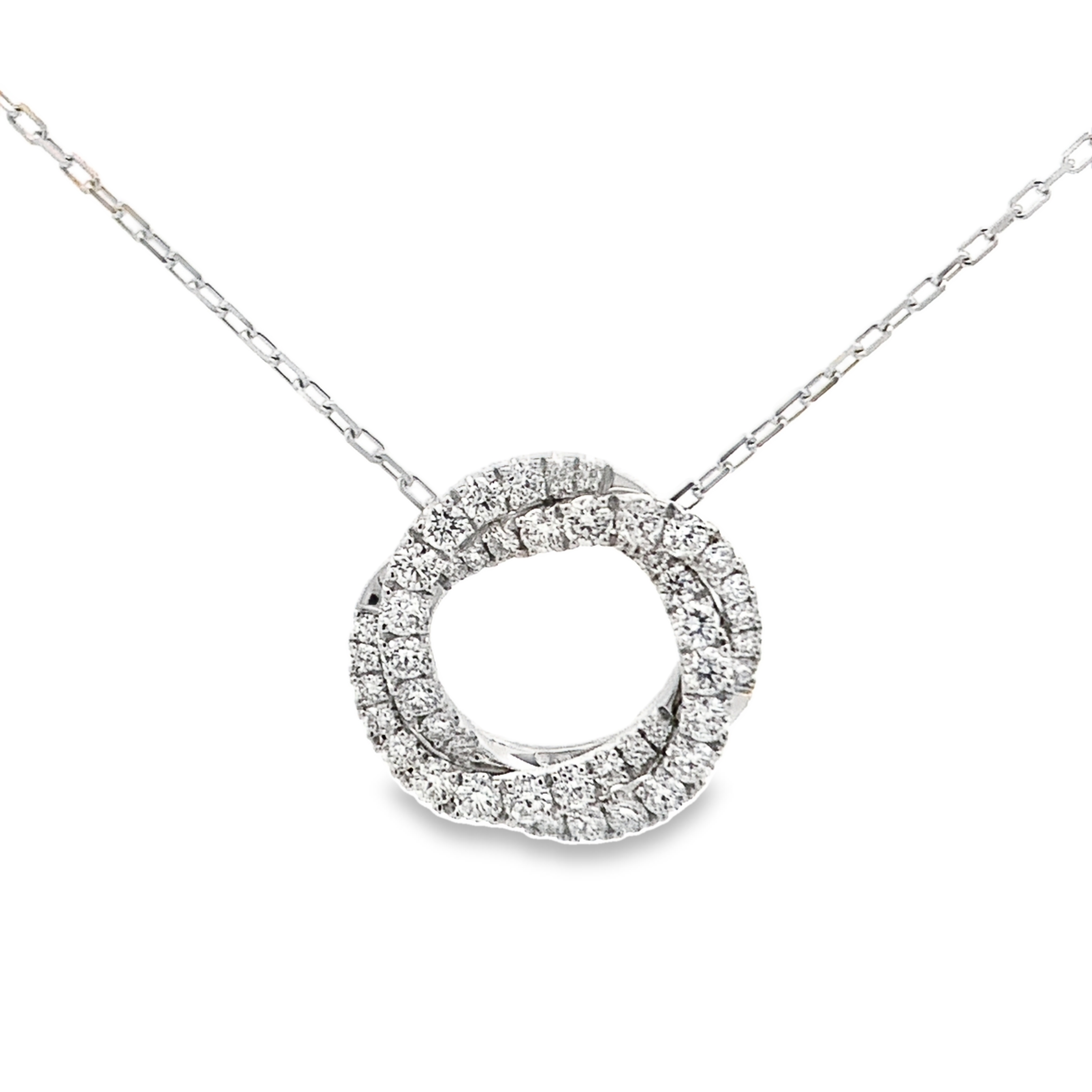Frederic Sage 14K White Gold Diamond Intertwined Circle Pendant