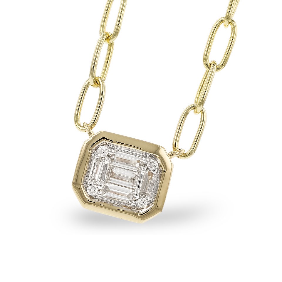 Allison Kaufman 14K Yellow Gold Diamond Bezel Necklace