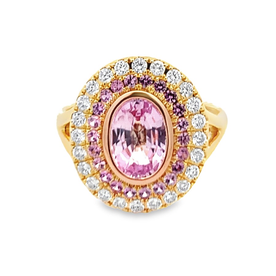 Kimberly Collins 18K Yellow and Rose Gold Pink Sapphire Ring