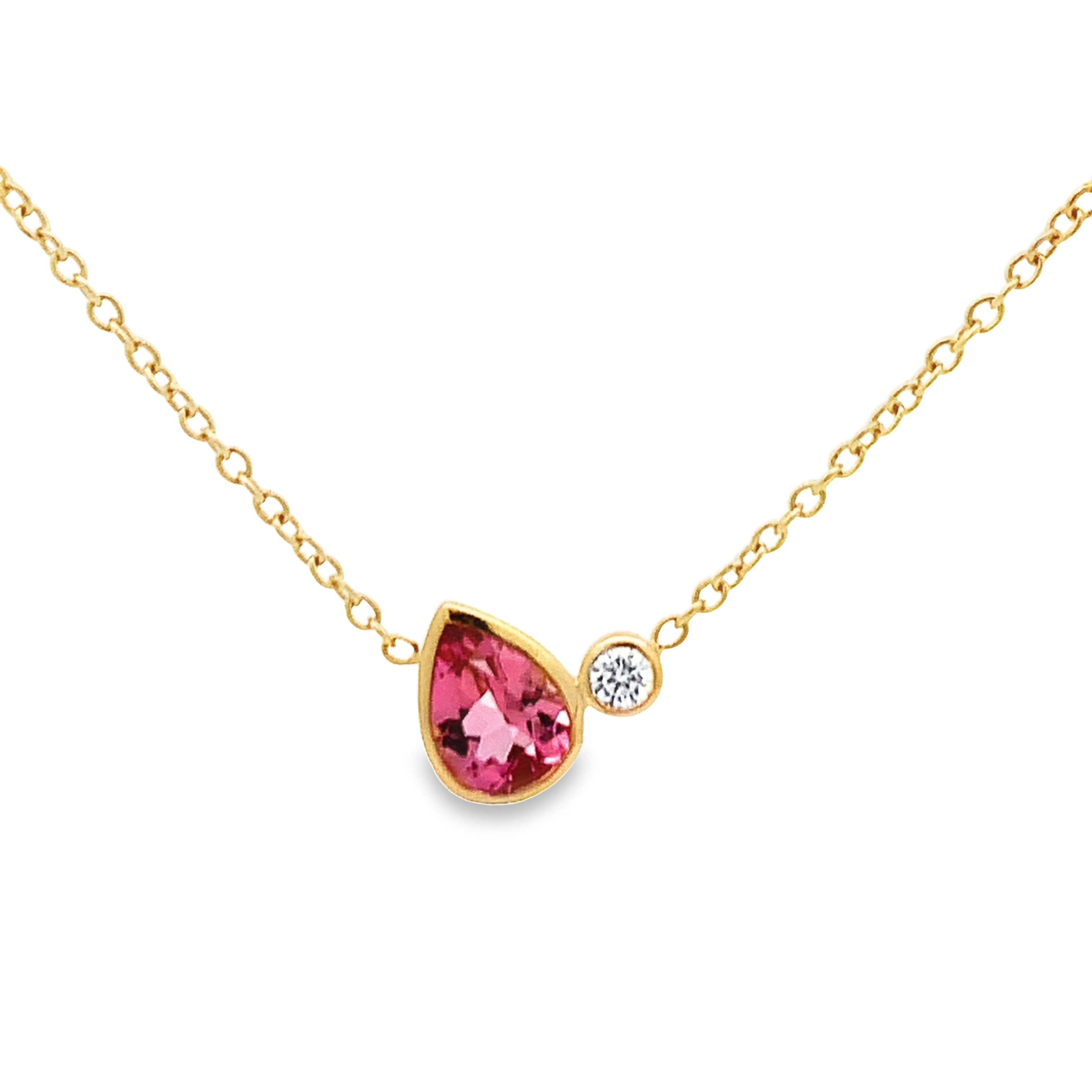 Kimberly Collins 18K Yellow Gold Pink Tourmaline Necklace