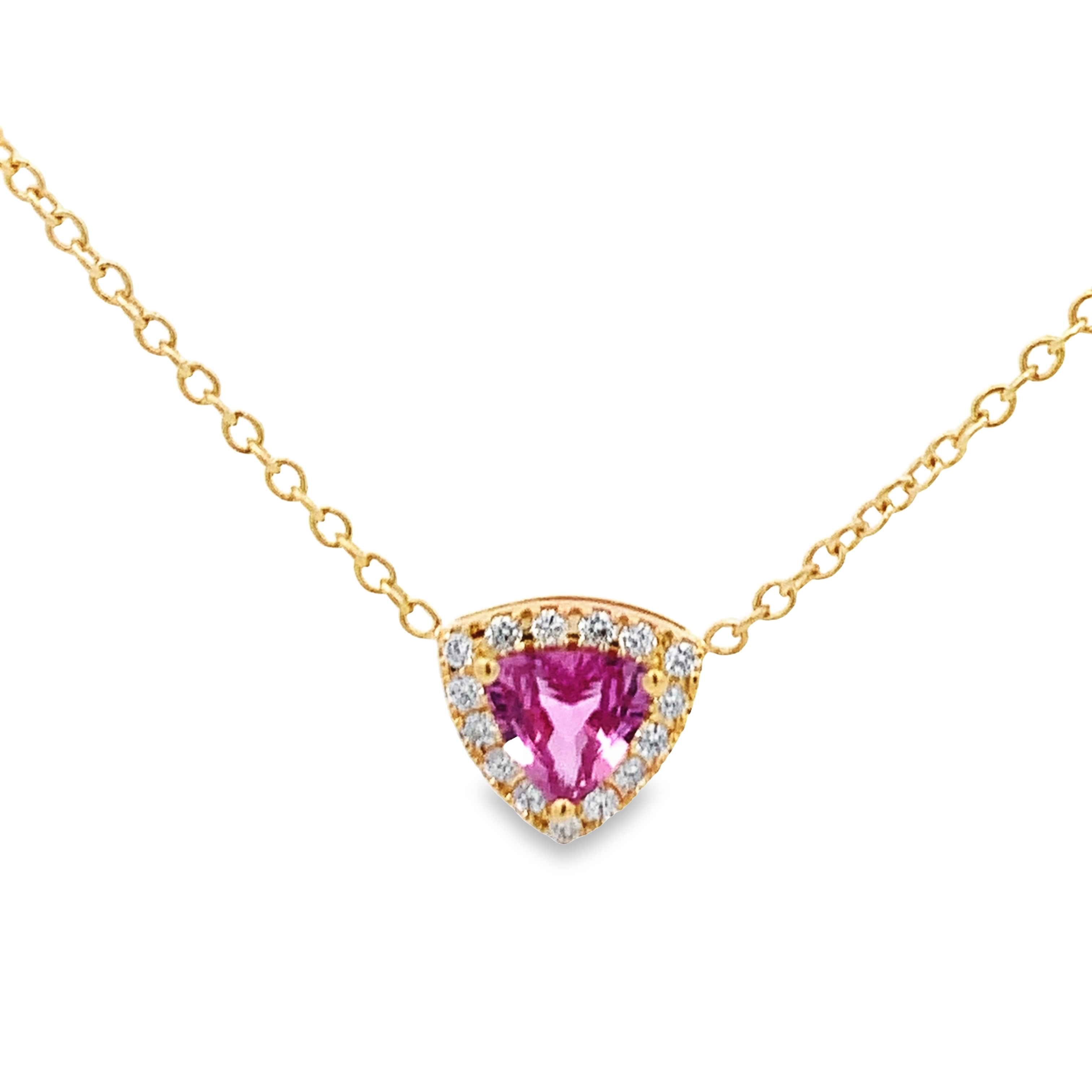 Kimberly Collins 18K Yellow Gold Trillian Pink Sapphire Necklace
