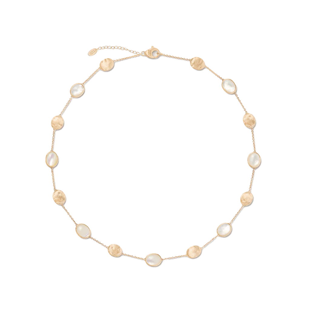 Marco Bicego 18K Yellow Gold Siviglia Mother of Pearl Station Necklace