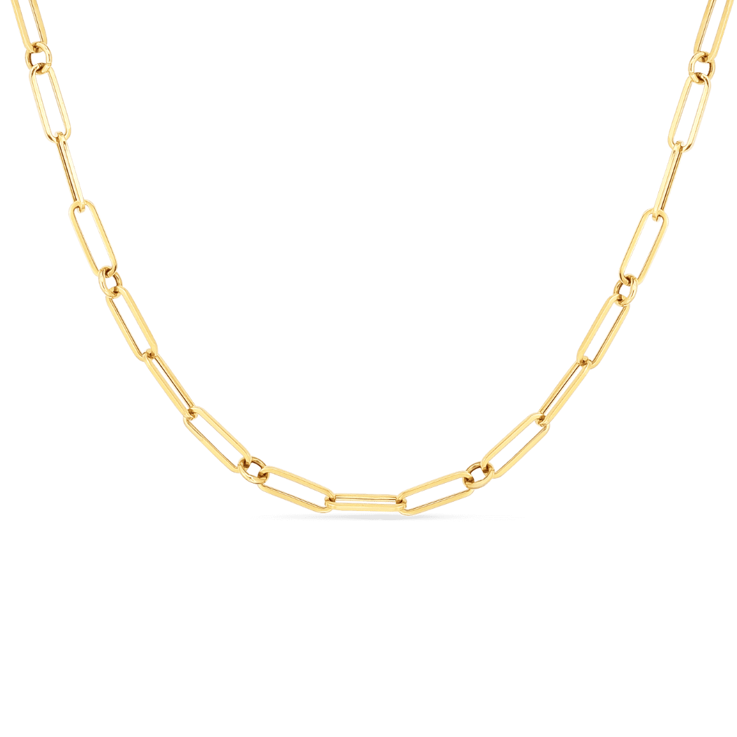 Roberto Coin 18K Yellow Gold Designer Paperclip Chain