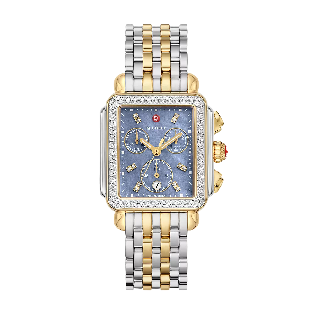 Michele Deco Two-Tone 18K Gold-Plated Diamond Watch