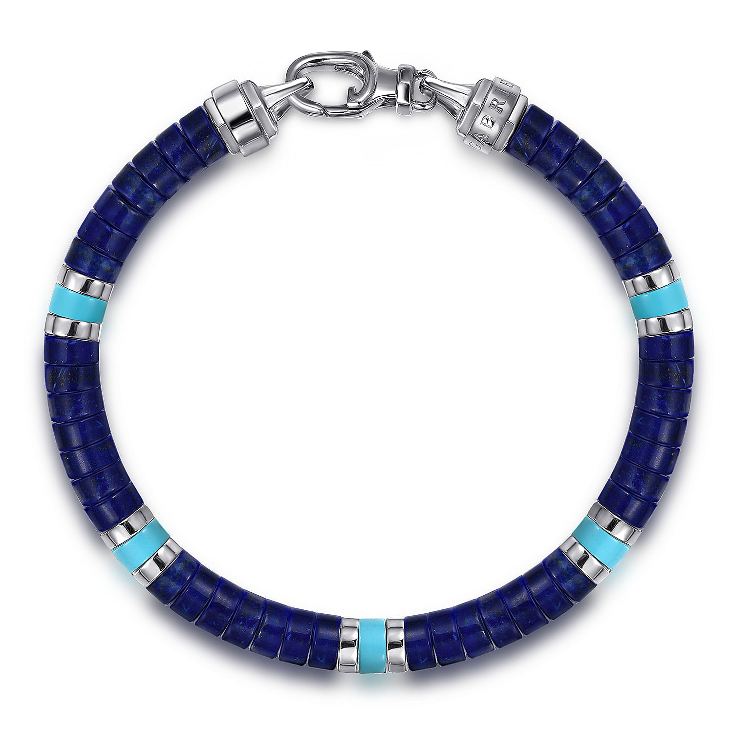 Gabriel & Co. Sterling Silver Lapis and Turquoise Beaded Bracelet