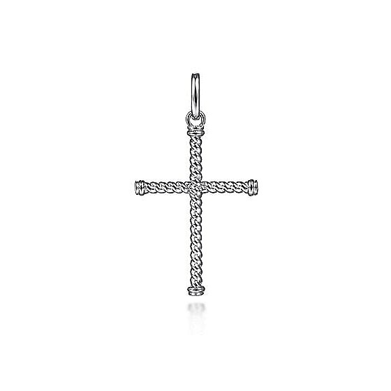 Gabriel & Co. Sterling Silver Rope Cross Pendant