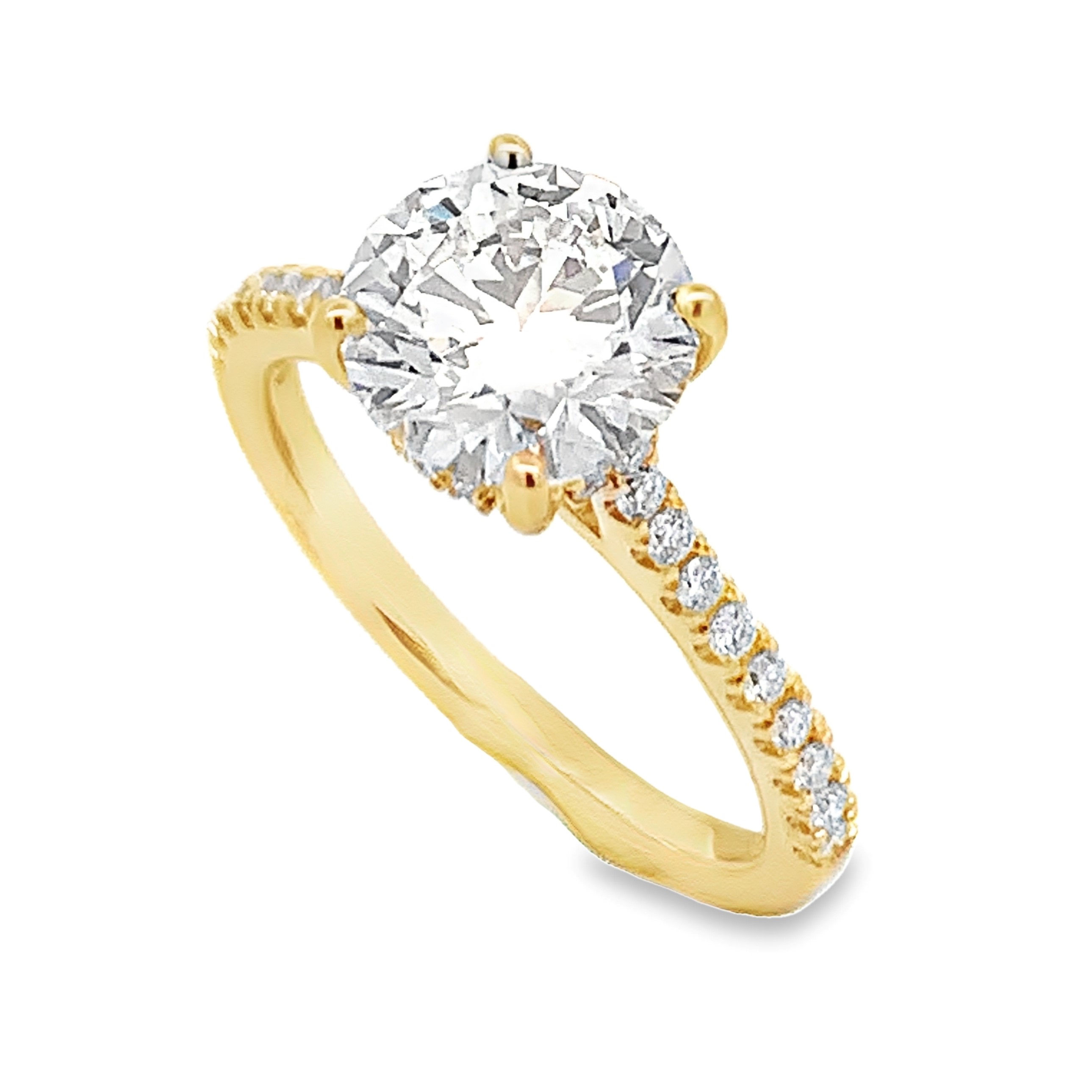 14K Yellow Gold 2-Carat Lab Grown Diamond Engagement Ring